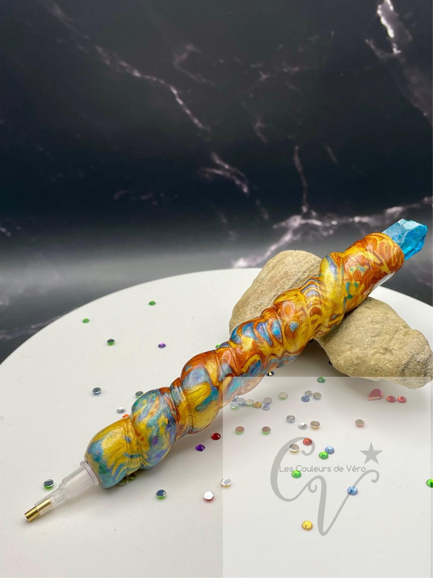 Ergonomic diamond painting stylus/pencil with crystal; Very light, unbreakable, comfortable, unique (non-reproducible) Handmade!