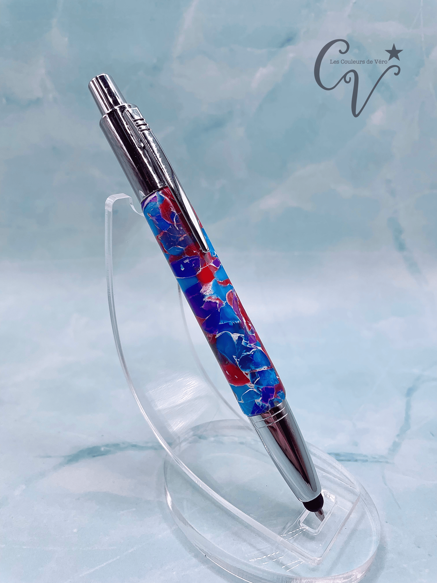 Touch stylus & click ballpoint pen; Spiral puzzle!