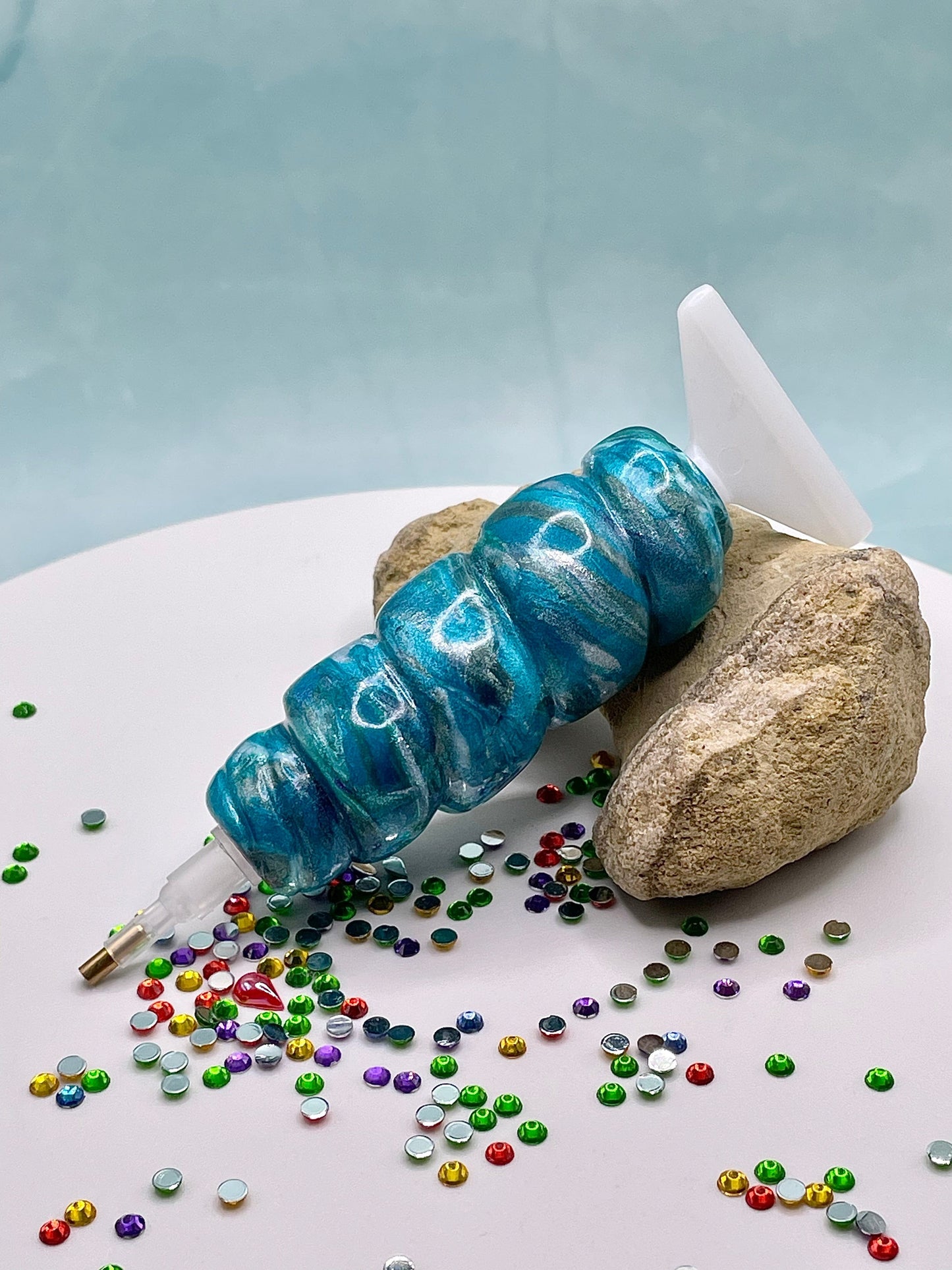 Mini, Micro; Ergonomic diamond painting stylus/pencil; Ocean stones!