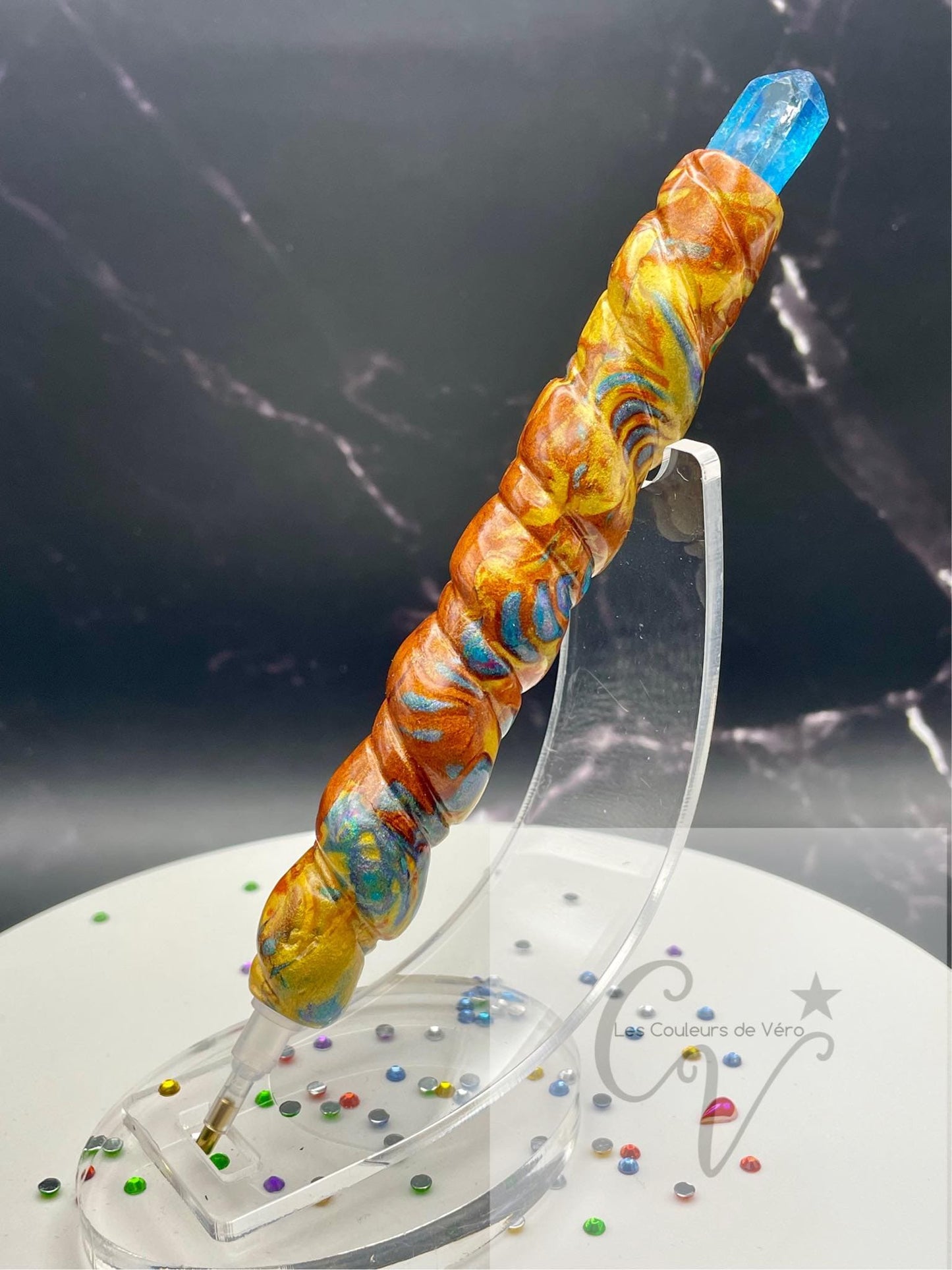 Ergonomic diamond painting stylus/pencil with crystal; Very light, unbreakable, comfortable, unique (non-reproducible) Handmade!