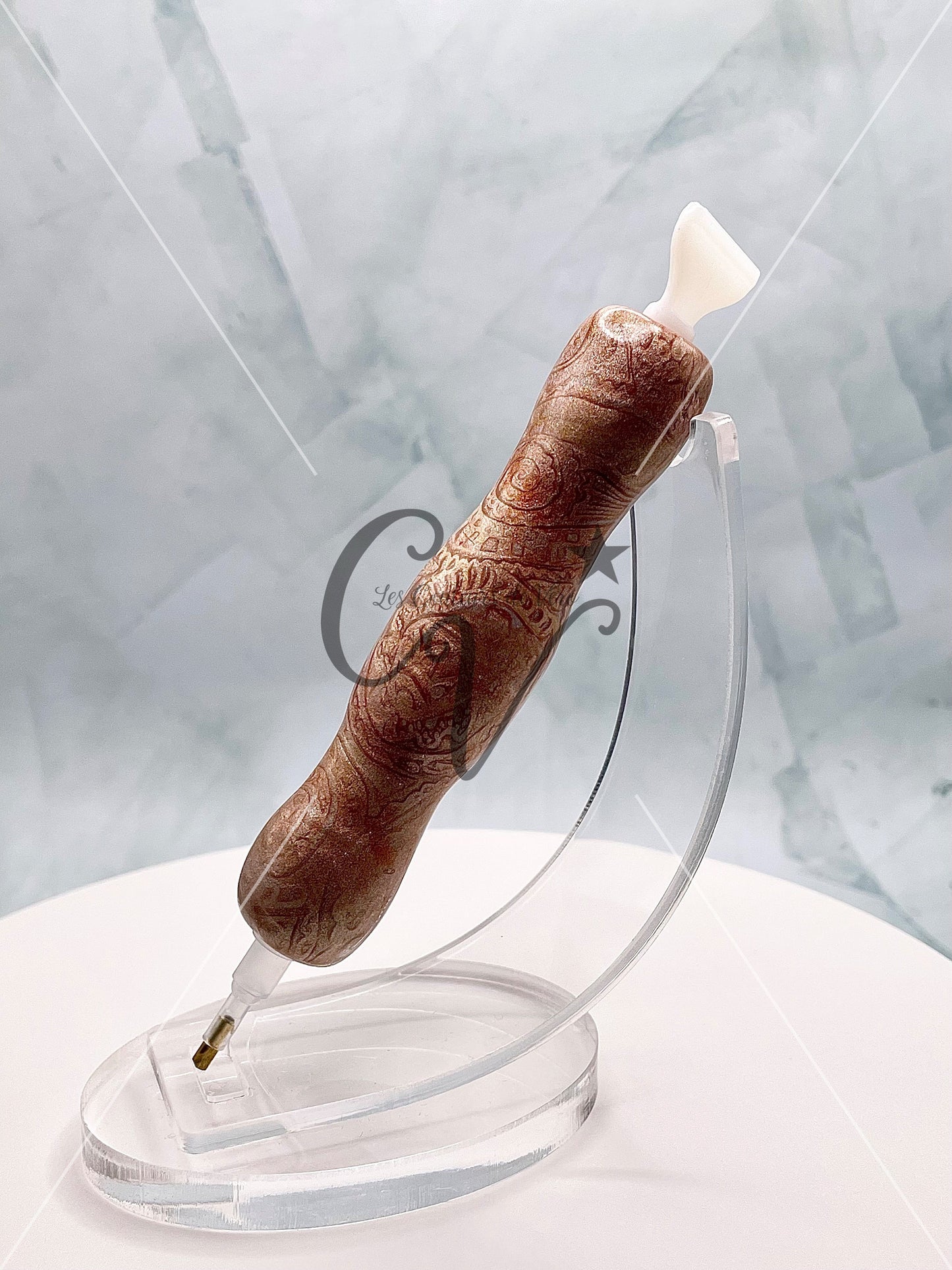 Ergonomic diamond painting stylus/pencil; Spiral heart passion!