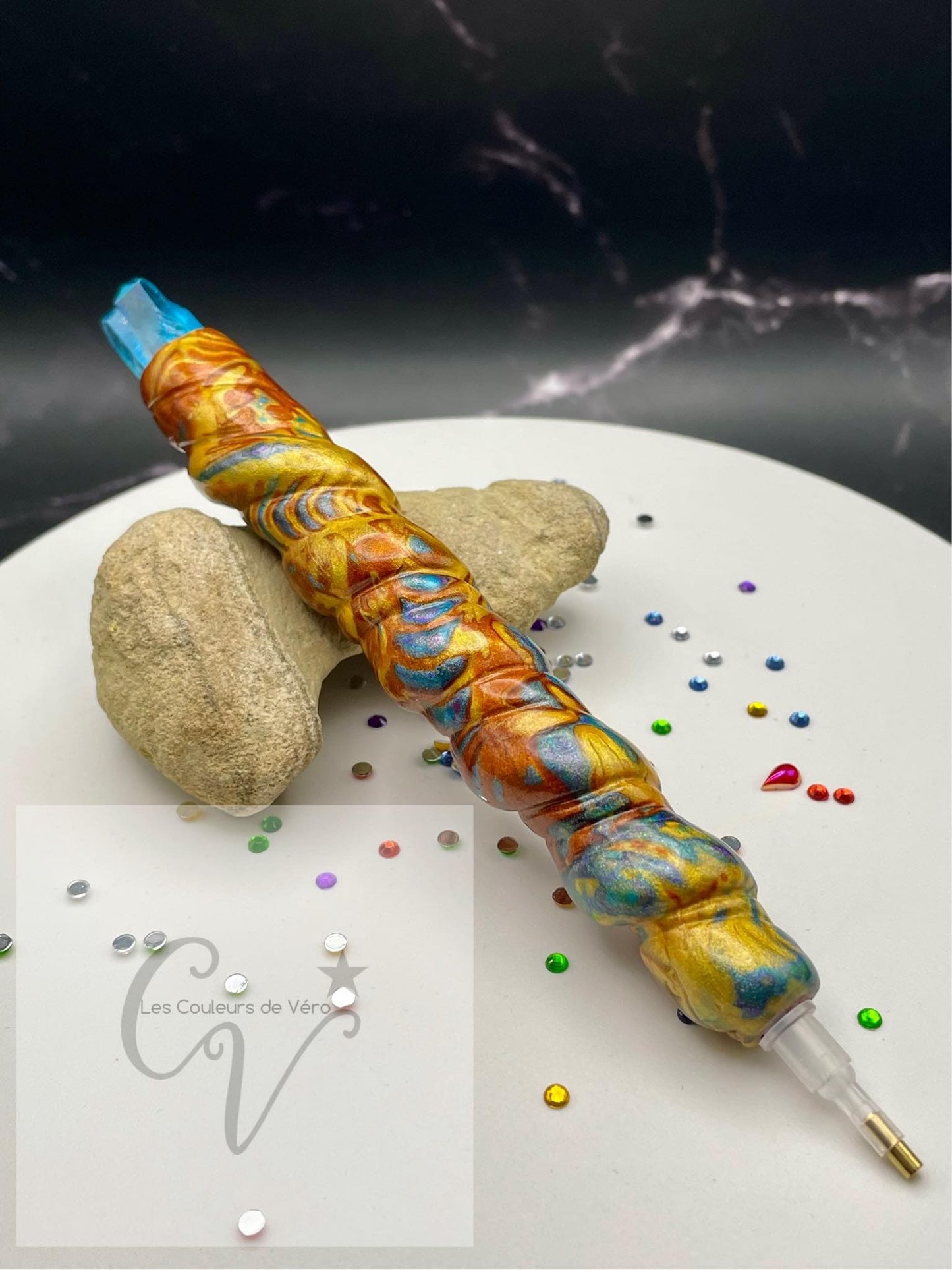 Ergonomic diamond painting stylus/pencil with crystal; Very light, unbreakable, comfortable, unique (non-reproducible) Handmade!