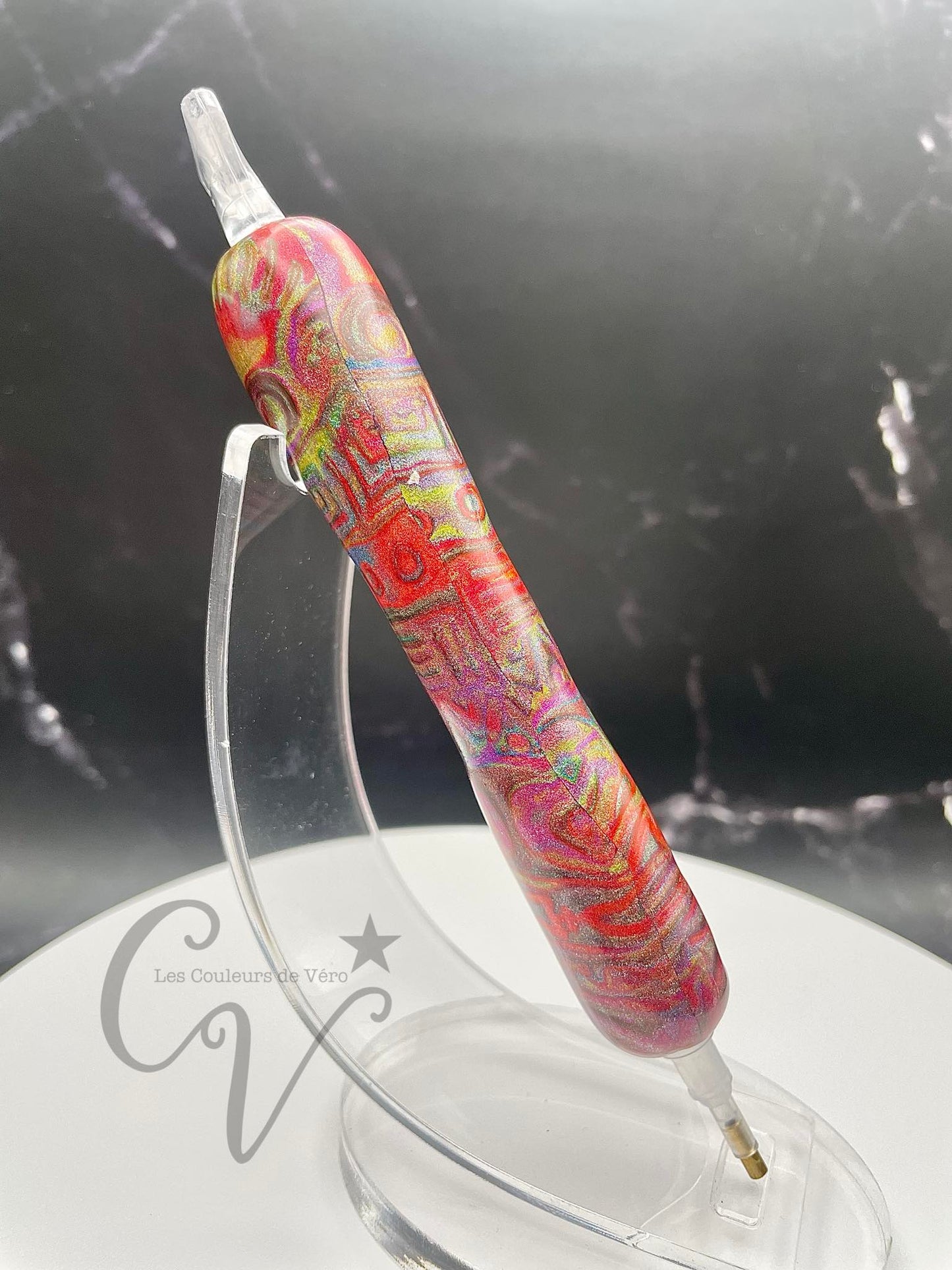 Stylet / crayon diamond painting ergonomique; Bourgogne géométrique! Très léger, incassable, confortable, unique (non-reproduisable) Fait main!