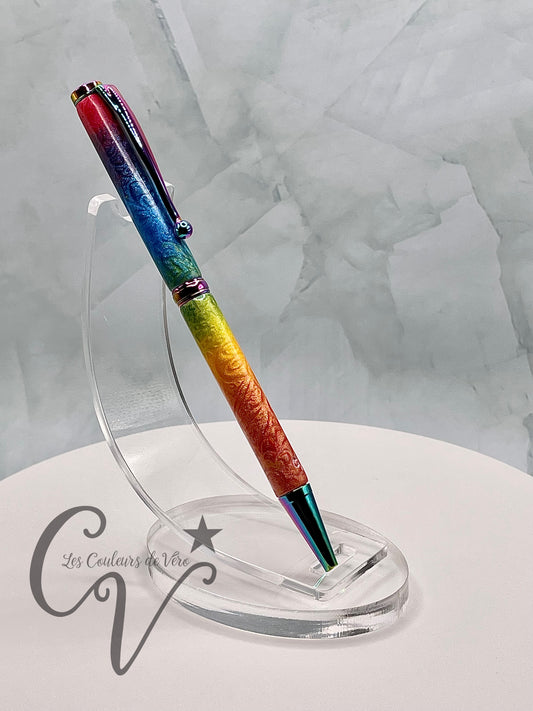 Slimline Slim Twist Collectible Ballpoint Pen; Rainbow Petals!