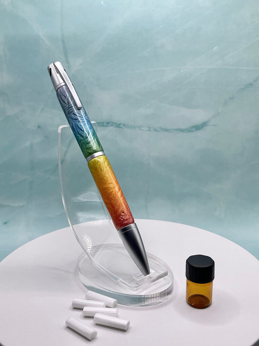 Stylo bille à torsion aromathérapie; Chemin de l'arc-en-ciel!