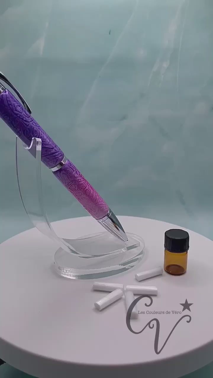 Stylo bille à torsion aromathérapie; anti-stress, huiles essentielles, fait main!