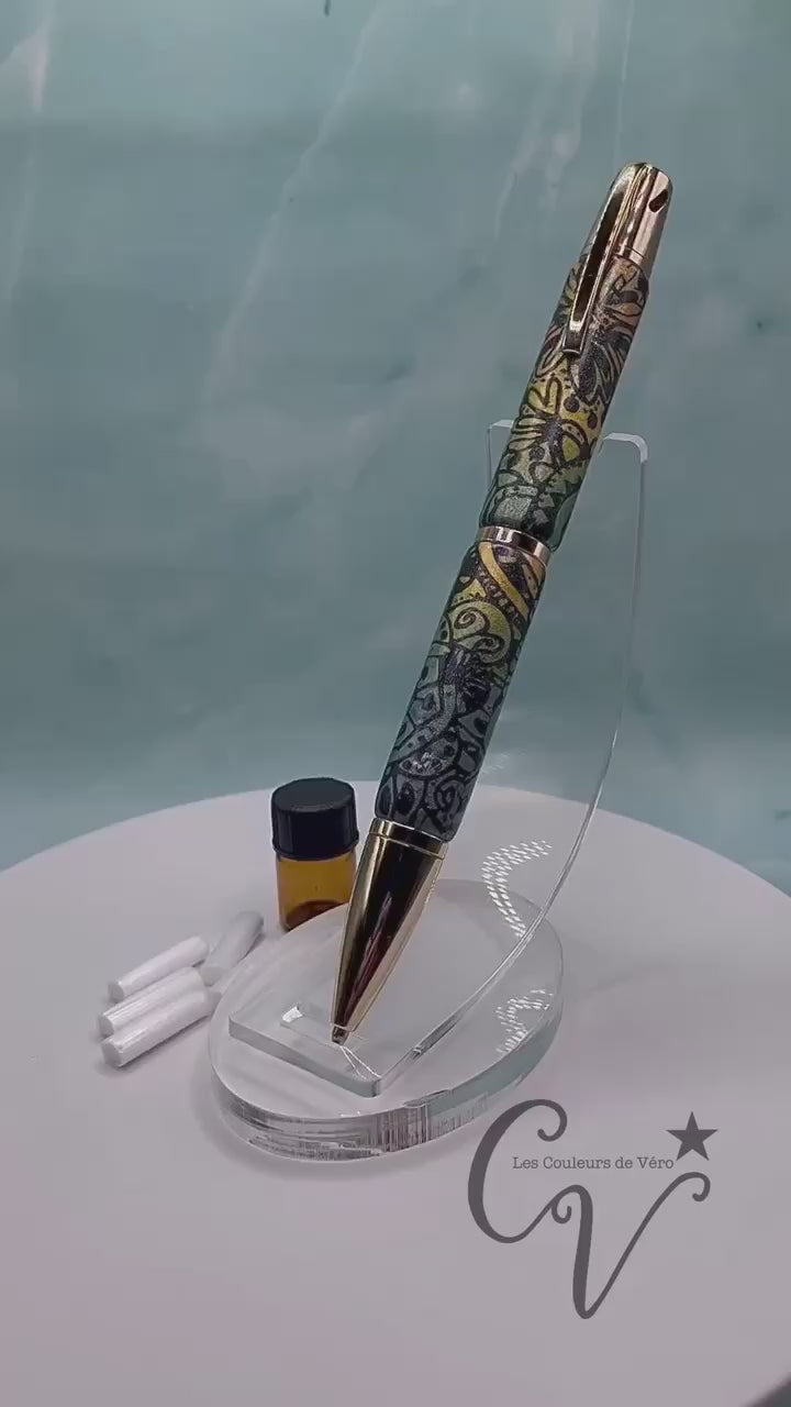 Stylo bille à torsion aromathérapie; anti-stress, huiles essentielles, fait main!