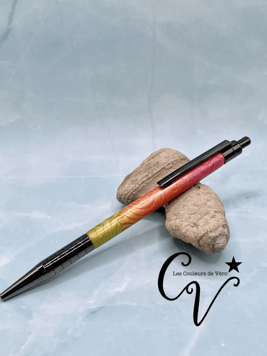 Saxa click retractable ballpoint pen; Citrus colors!