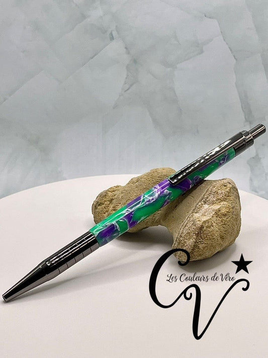 Saxa click retractable ballpoint pen; Intense stones!