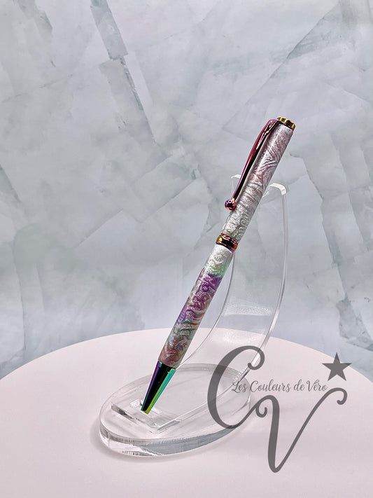 Stylo bille de collection à torsion mince Slimline, plaquage caméléon; Lumière infinie!