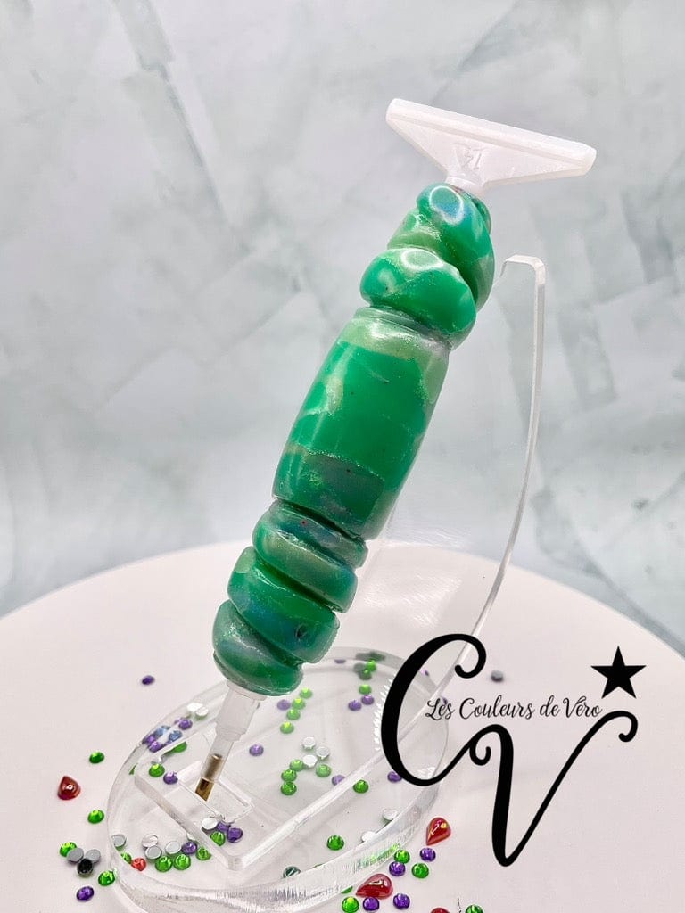 Ergonomic diamond painting stylus/pencil; Emerald Stone Pattern! Very light, unbreakable, comfortable, unique (non-reproducible) Handmade!