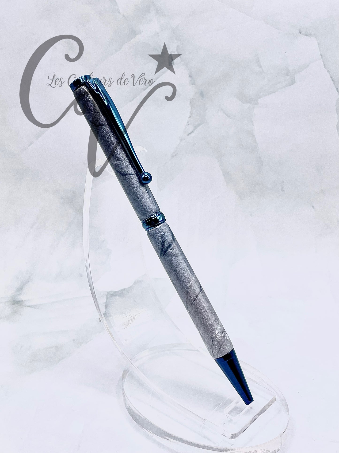 Slimline Slim Twist Collectible Ballpoint Pen; Blue metal sheet!