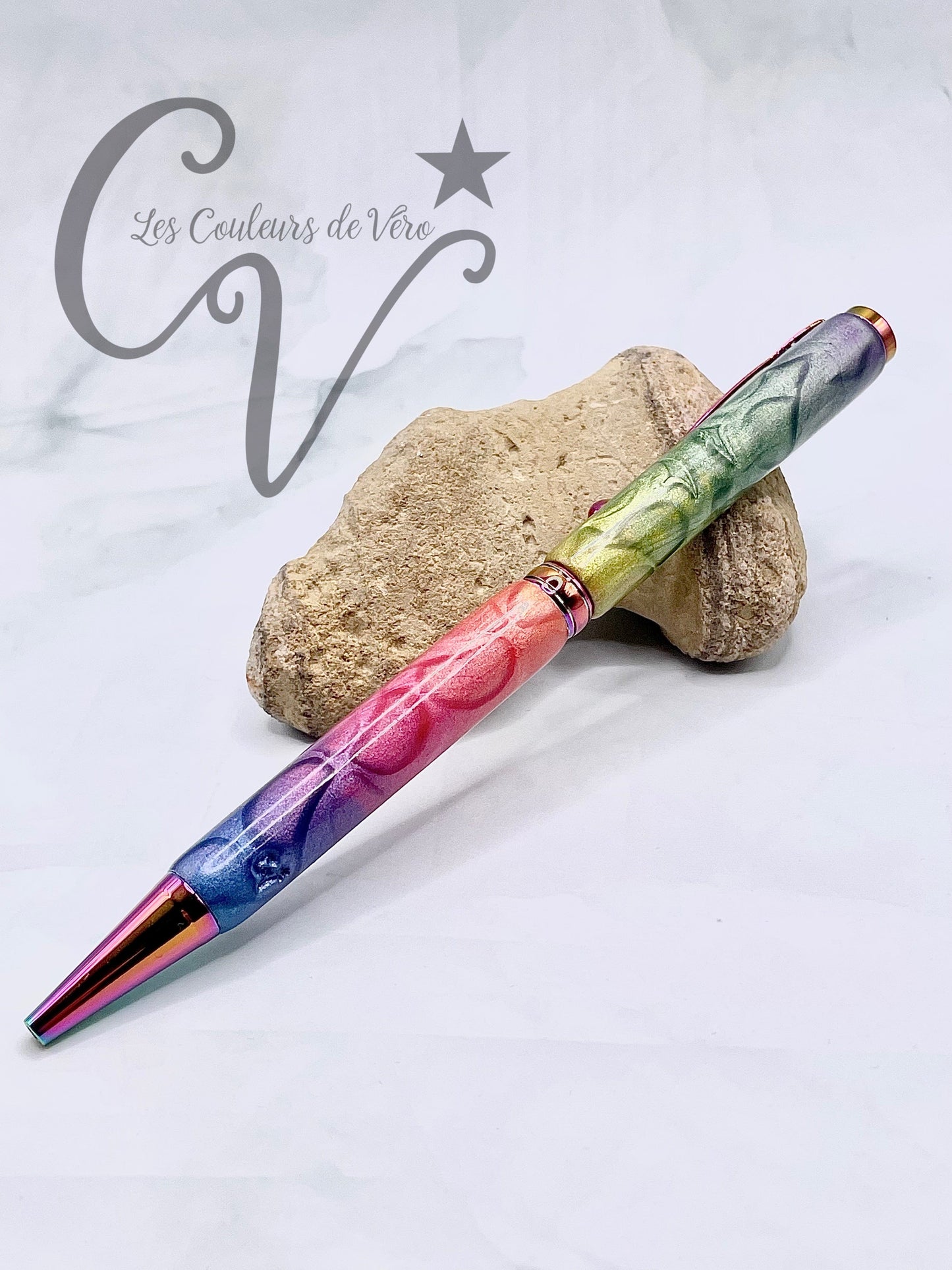 Slimline Slim Twist Collectible Ballpoint Pen; Rainbow Petals!